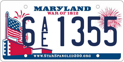MD license plate 6AE1355