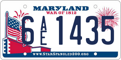 MD license plate 6AE1435