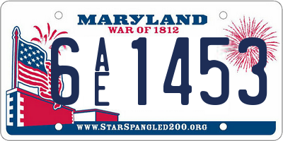 MD license plate 6AE1453