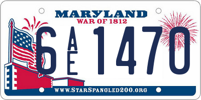 MD license plate 6AE1470