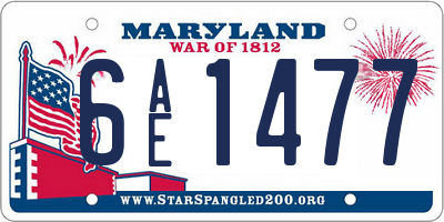 MD license plate 6AE1477