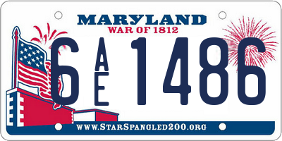 MD license plate 6AE1486