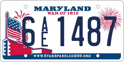 MD license plate 6AE1487