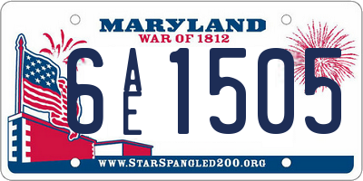 MD license plate 6AE1505