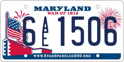 MD license plate 6AE1506