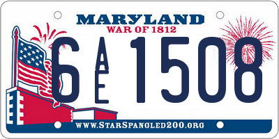 MD license plate 6AE1508