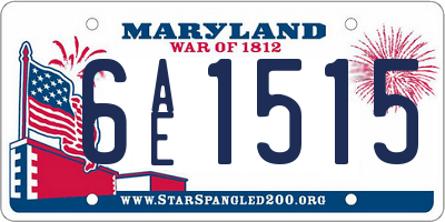 MD license plate 6AE1515