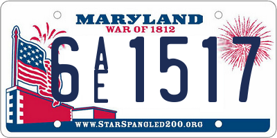 MD license plate 6AE1517