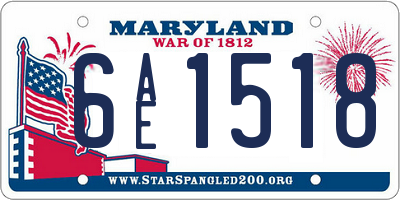 MD license plate 6AE1518