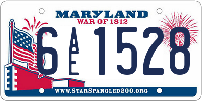 MD license plate 6AE1528
