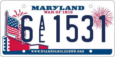 MD license plate 6AE1531