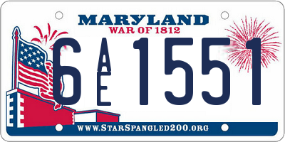 MD license plate 6AE1551