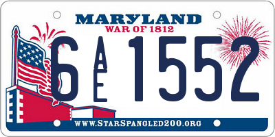MD license plate 6AE1552