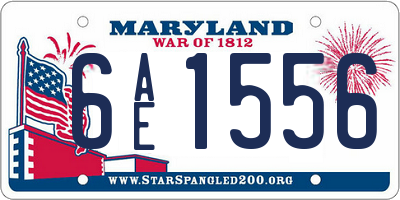 MD license plate 6AE1556