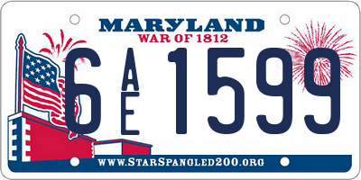 MD license plate 6AE1599