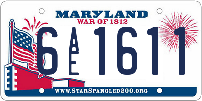 MD license plate 6AE1611