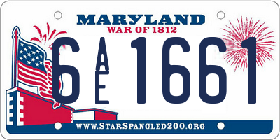 MD license plate 6AE1661