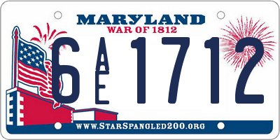 MD license plate 6AE1712