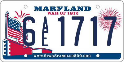 MD license plate 6AE1717
