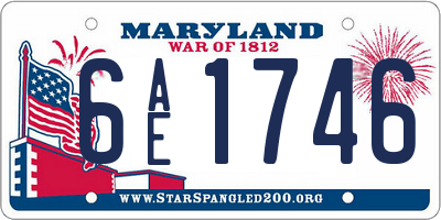 MD license plate 6AE1746