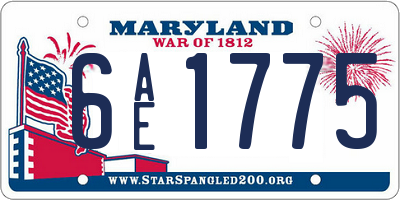 MD license plate 6AE1775