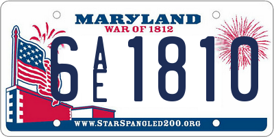 MD license plate 6AE1810