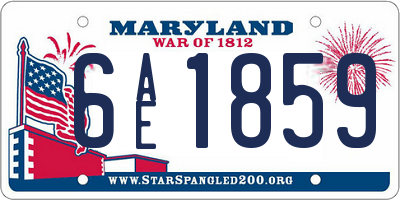 MD license plate 6AE1859