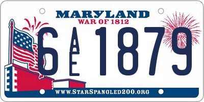 MD license plate 6AE1879