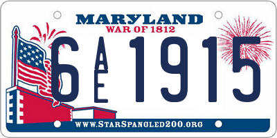 MD license plate 6AE1915