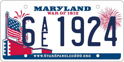 MD license plate 6AE1924