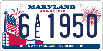 MD license plate 6AE1950