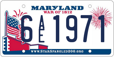 MD license plate 6AE1971