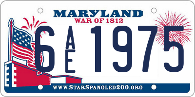 MD license plate 6AE1975