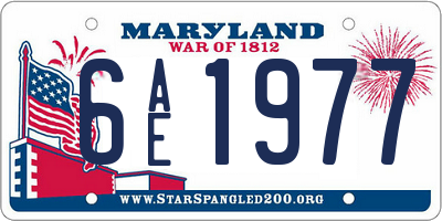 MD license plate 6AE1977
