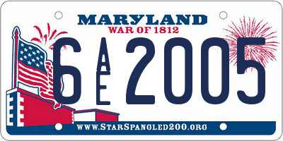 MD license plate 6AE2005