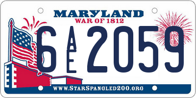 MD license plate 6AE2059