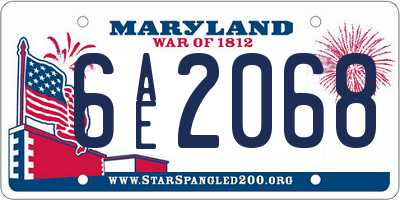 MD license plate 6AE2068