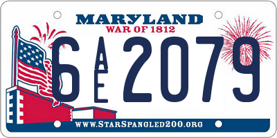 MD license plate 6AE2079