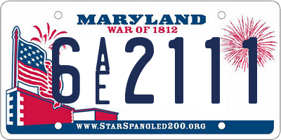 MD license plate 6AE2111