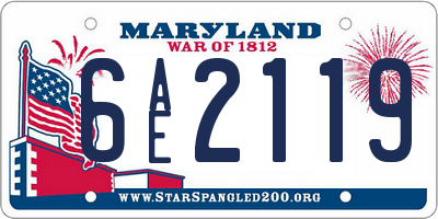 MD license plate 6AE2119