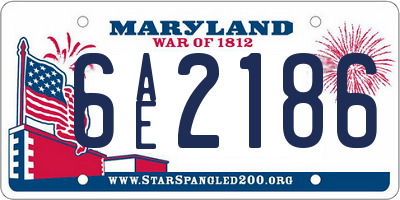 MD license plate 6AE2186