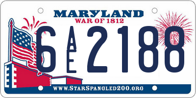 MD license plate 6AE2188