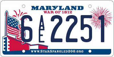 MD license plate 6AE2251