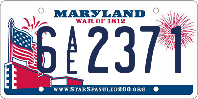 MD license plate 6AE2371