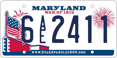 MD license plate 6AE2411