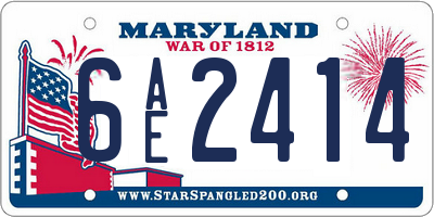 MD license plate 6AE2414