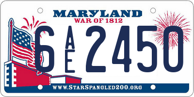 MD license plate 6AE2450