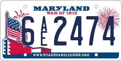 MD license plate 6AE2474