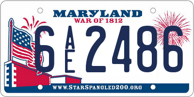 MD license plate 6AE2486