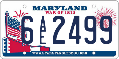 MD license plate 6AE2499